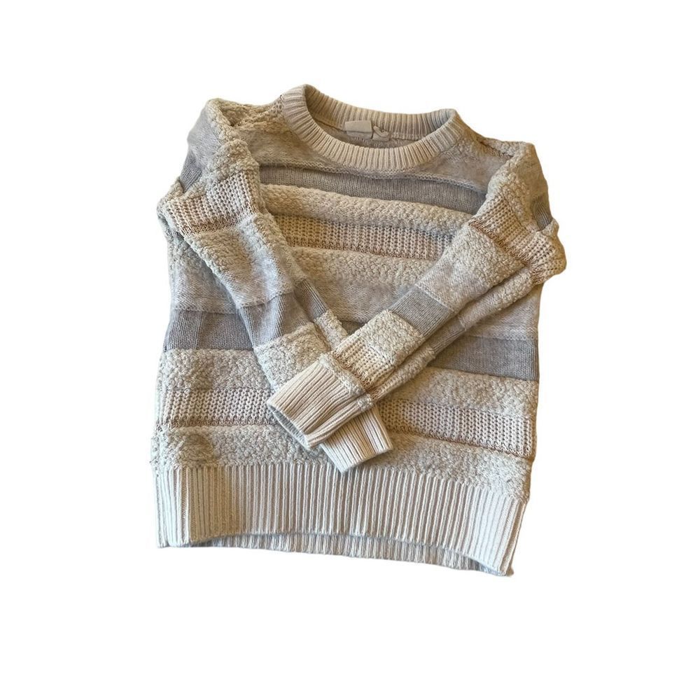 Gap Kids Adorable Mixed Material Holiday Sweater, in Ivory Frost, Size XS - Picture 1 of 7